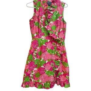 Vineyard Vines Pink and Green Floral Dress